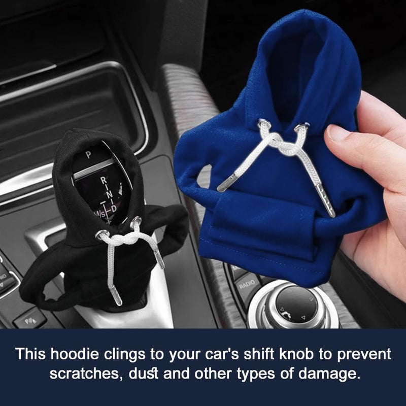 Lecctso Car Shift Knob Hoodie, Fashionable Sweater Hoodie Auto Gear Shift Knob Protector, Universal Car Interior Accessories Funny Car Shift Knob Cover for Car Truck SUV (Blue) - Image 5
